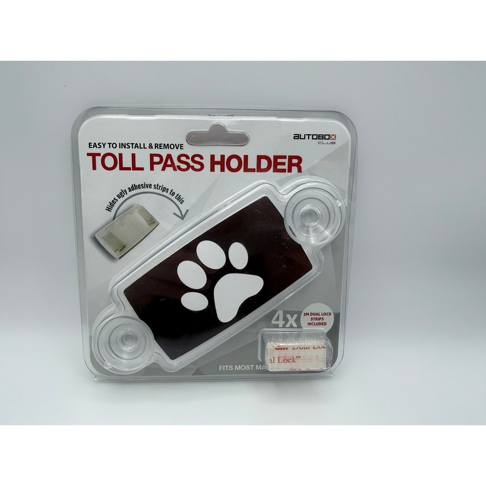 Autobox Club Toll Pass Holder Easy Install Windshield Mount 4x Strips Paw